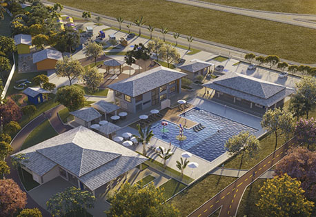 Perspectiva divulgada pela Laredo da área de lazer do Villaredo Aruana